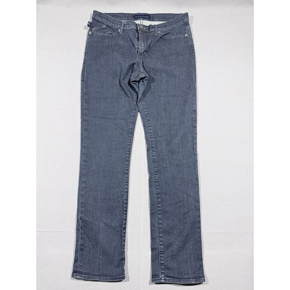 Rock Republic Women’s Size 14 Berlin Blue Jeans Stretch Mid Rise Straight Leg